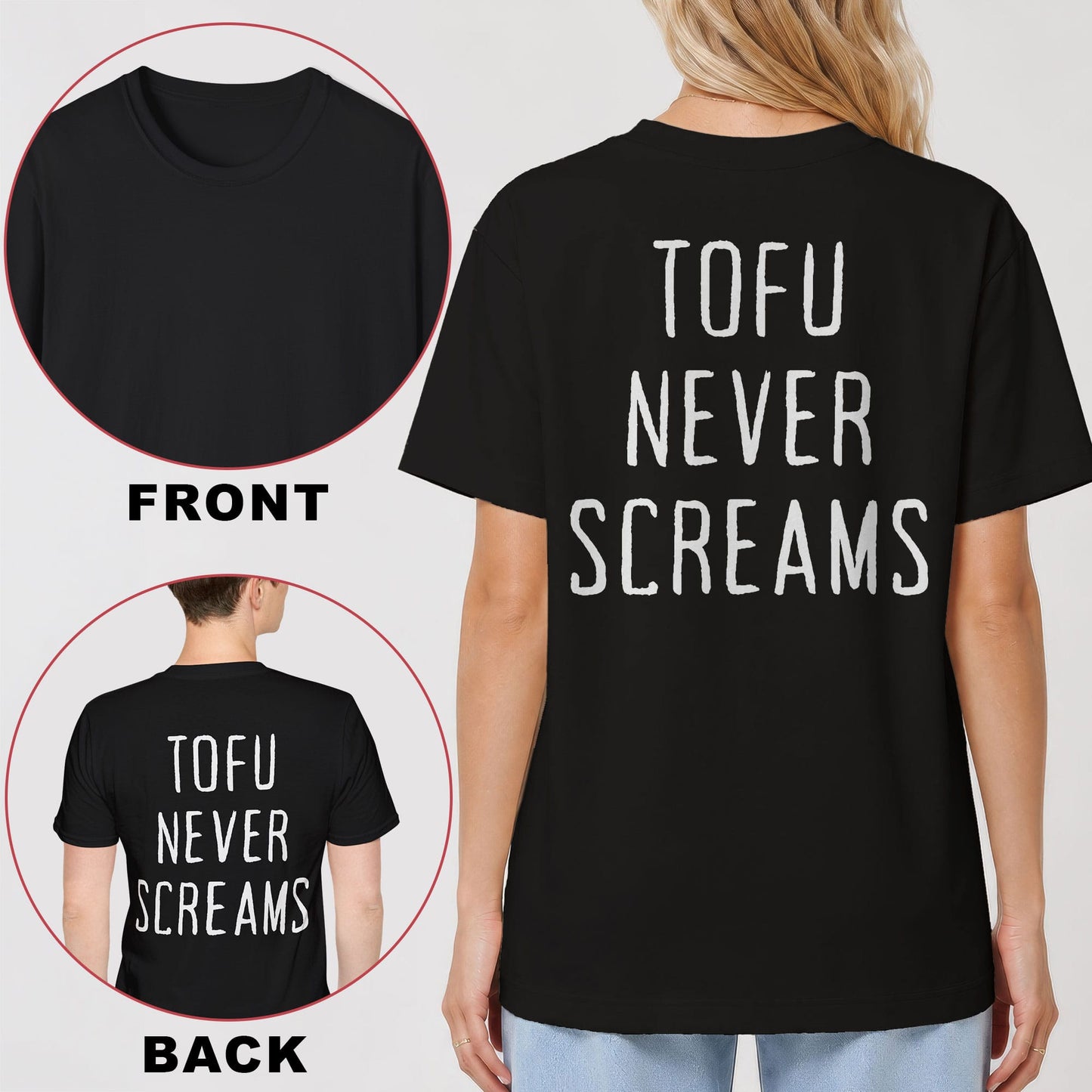 Tofu Never Screams Back Print T-Shirt