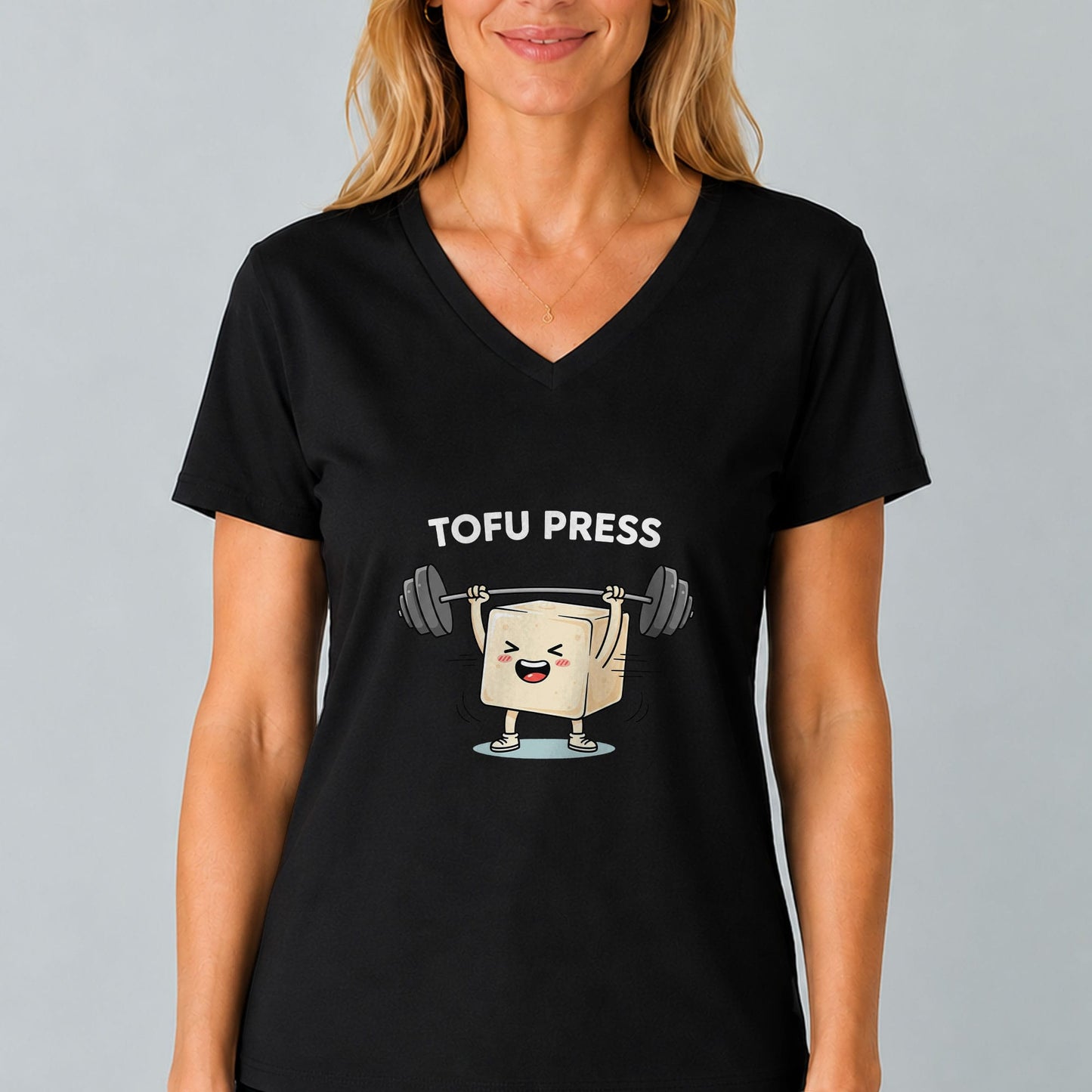 Tofu Press V-Neck T-Shirt