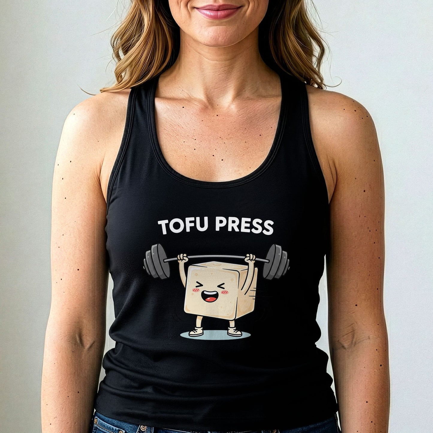 Tofu Press Tank Top Funny Vegan Gym Shirt