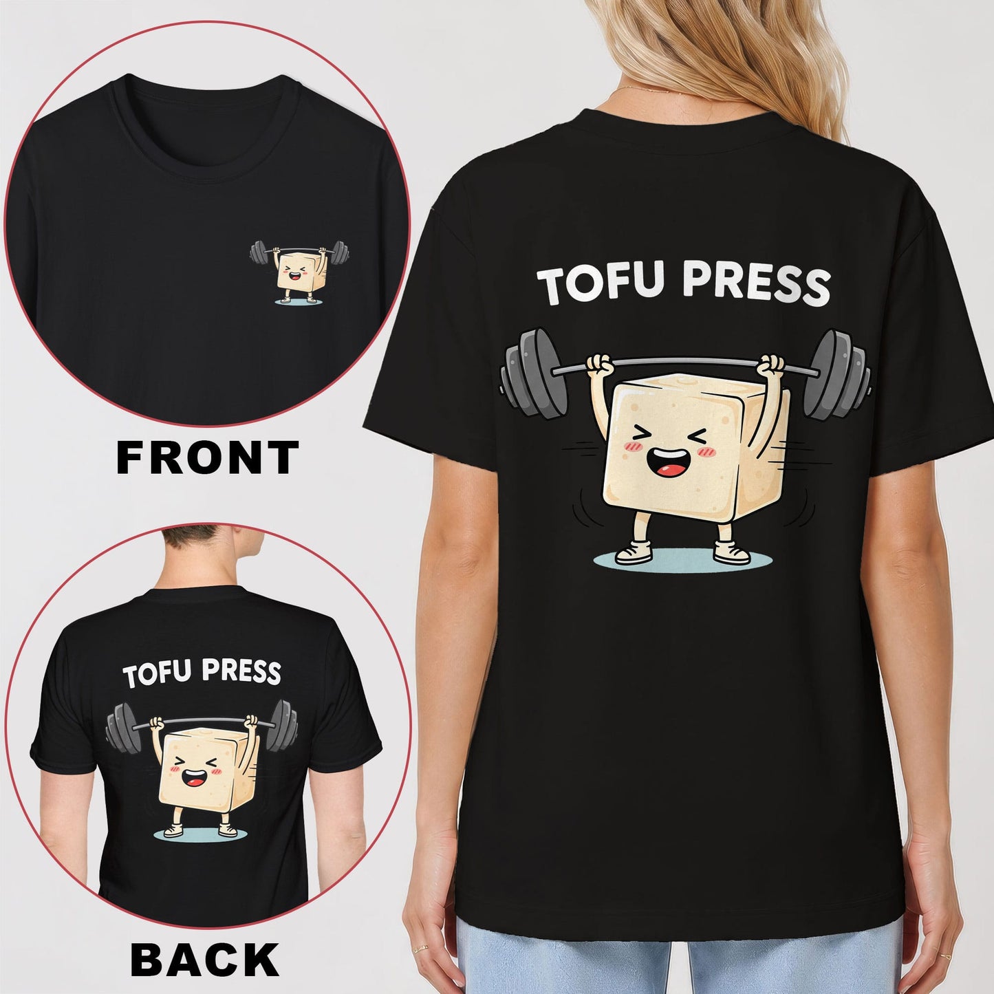 Tofu Press Back Print Vegan Gym T-Shirt