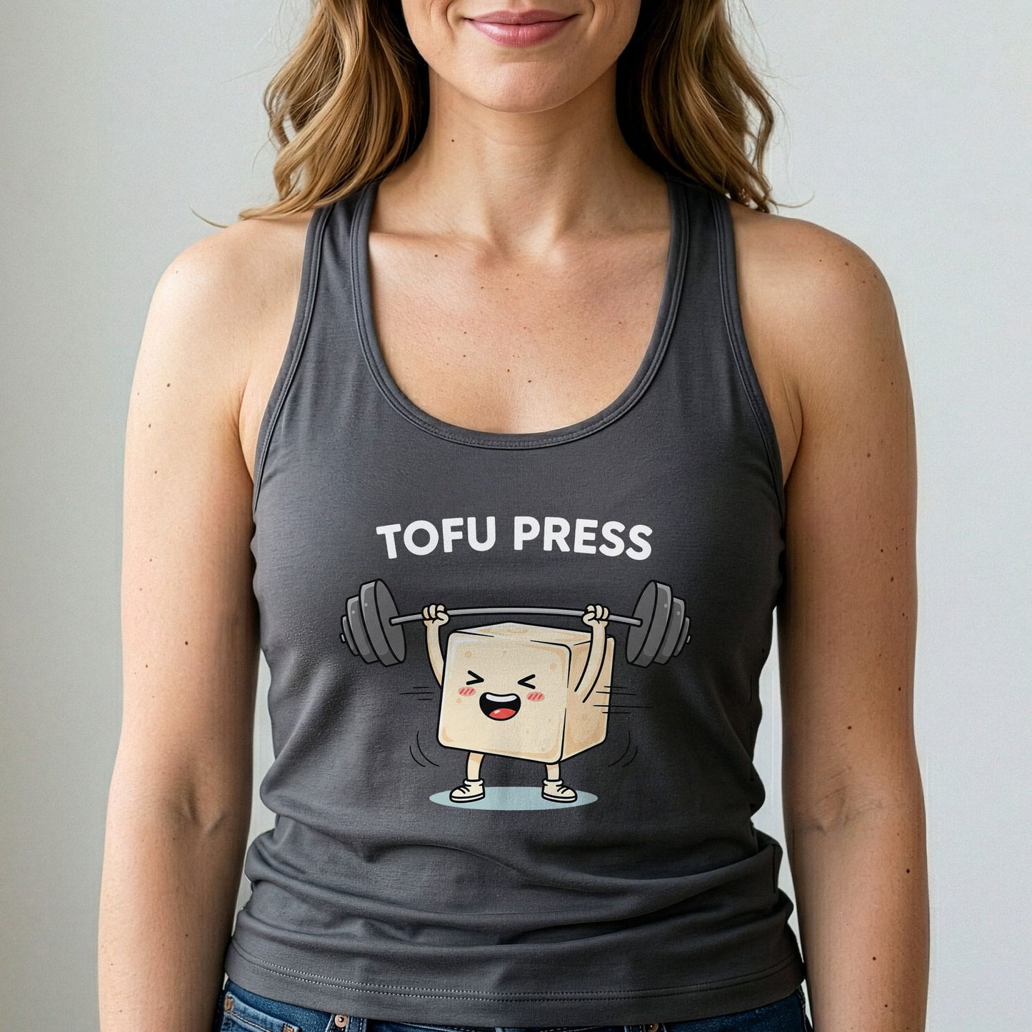 Tofu Press Tank Top Funny Vegan Gym Shirt