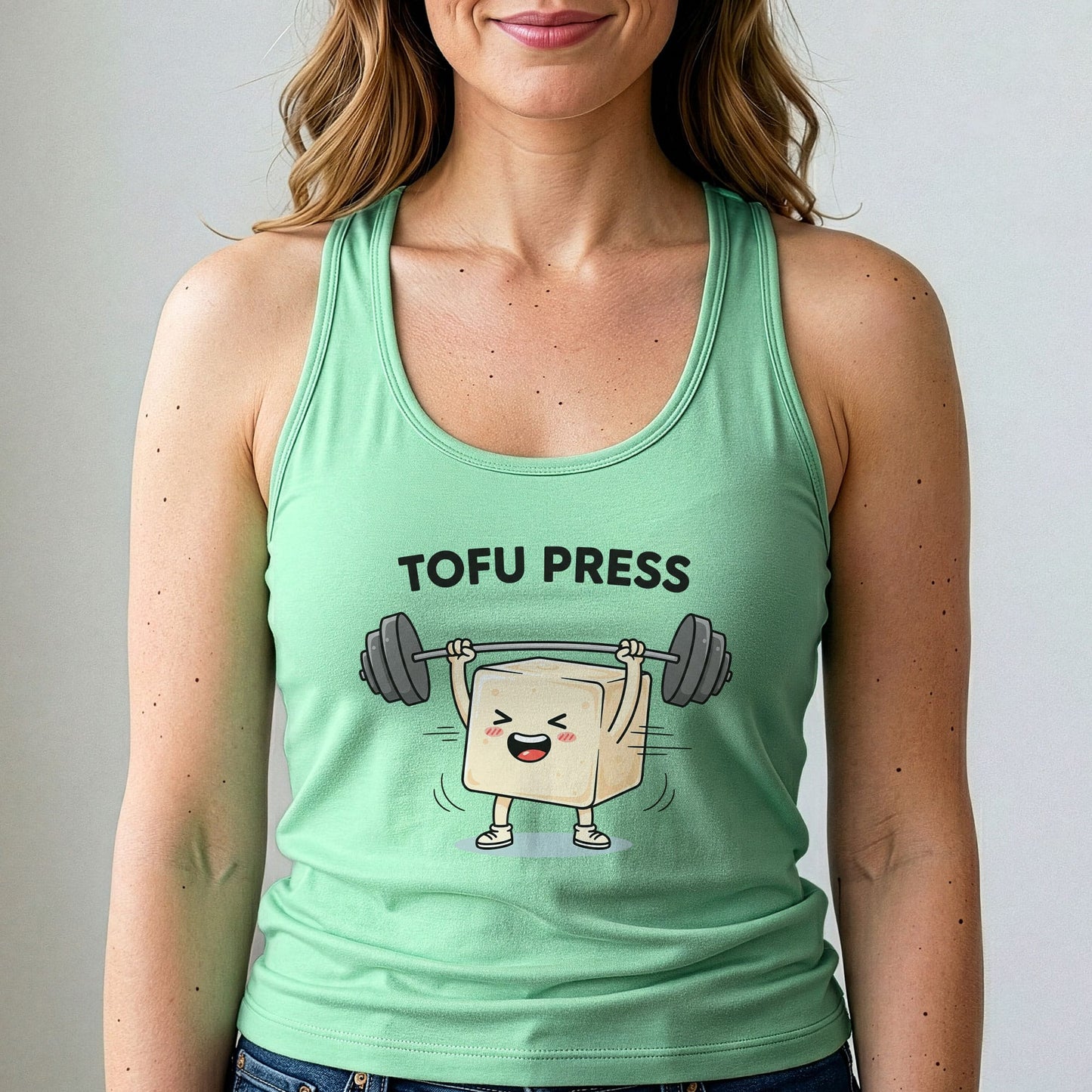 Tofu Press Tank Top Funny Vegan Gym Shirt