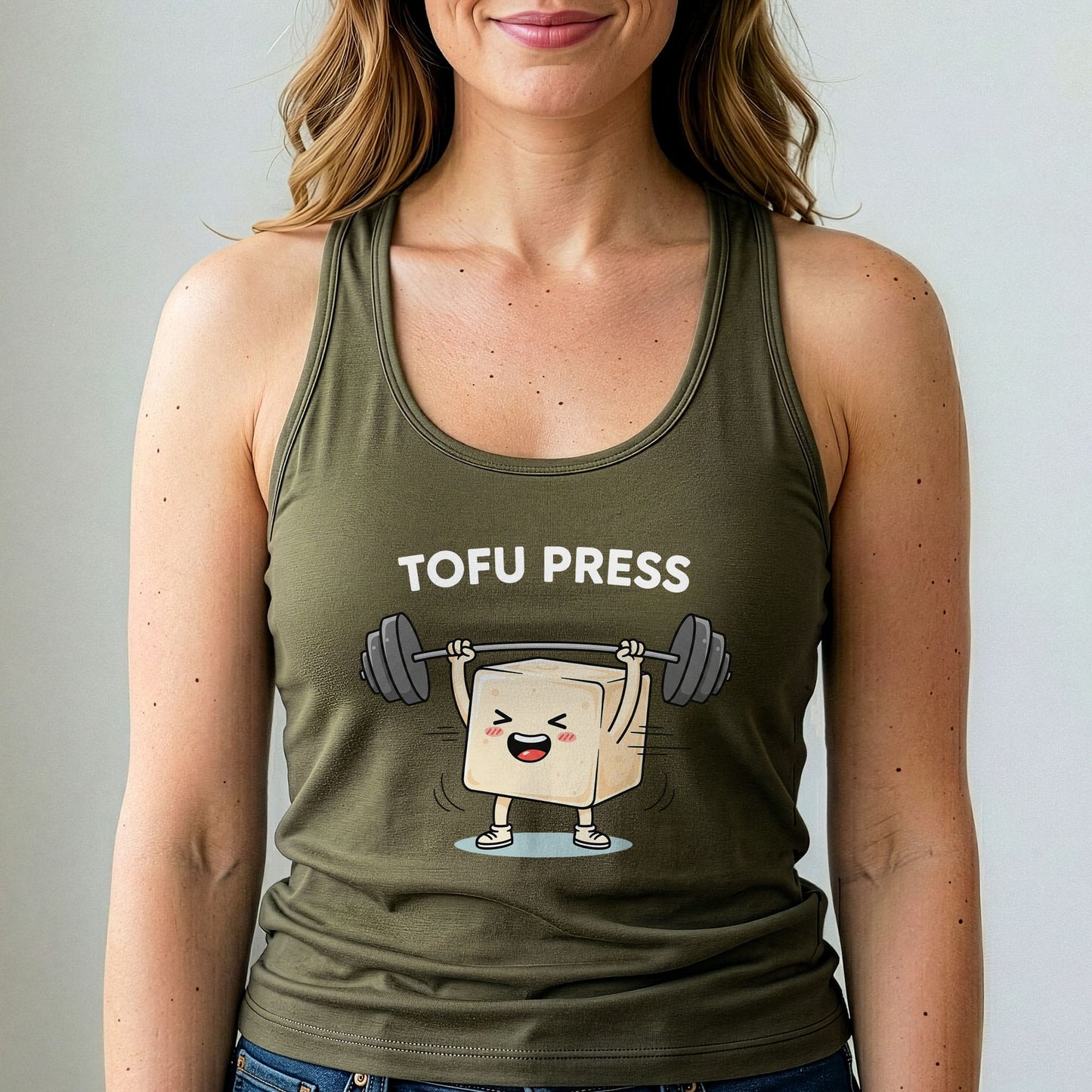 Tofu Press Tank Top Funny Vegan Gym Shirt