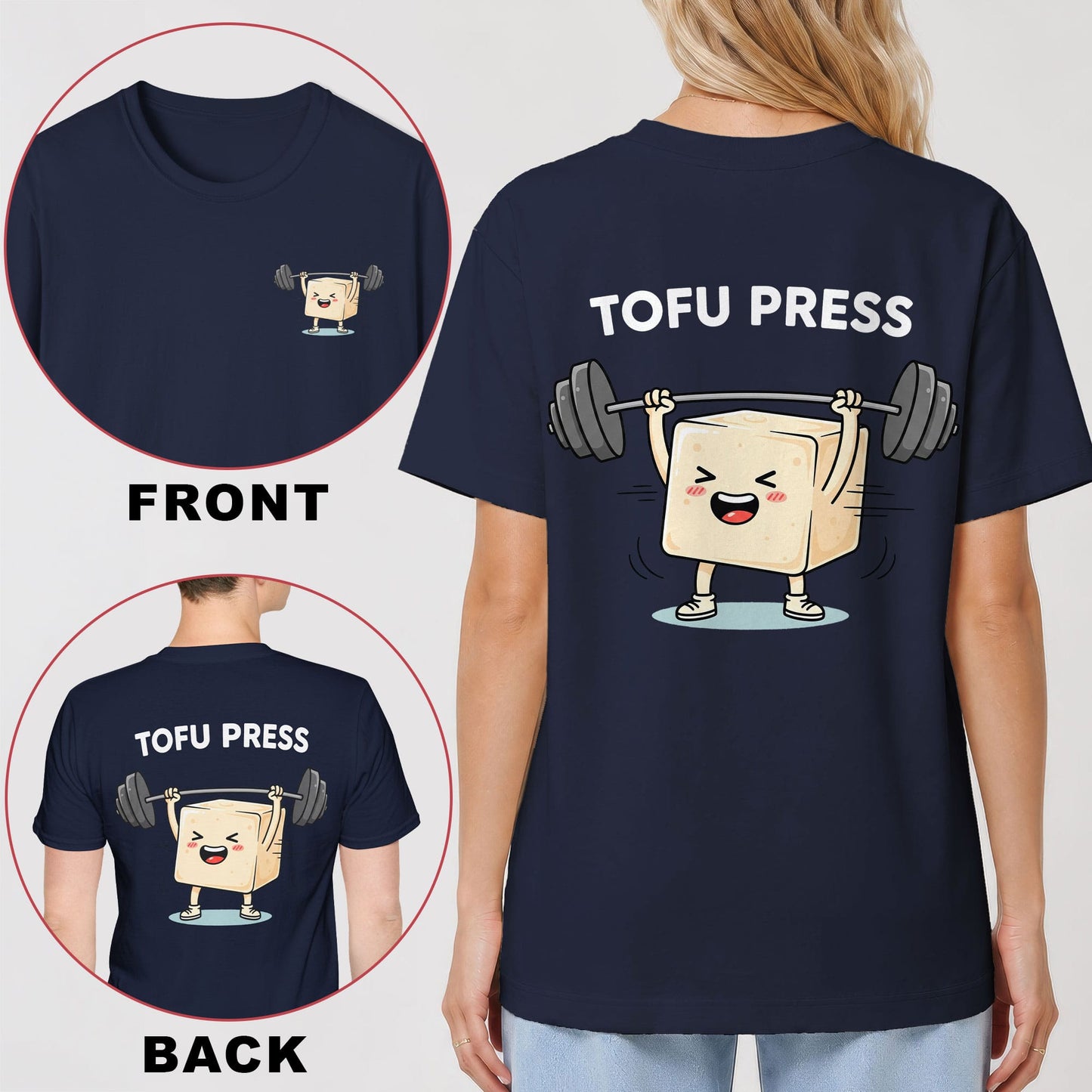 Tofu Press Back Print Vegan Gym T-Shirt