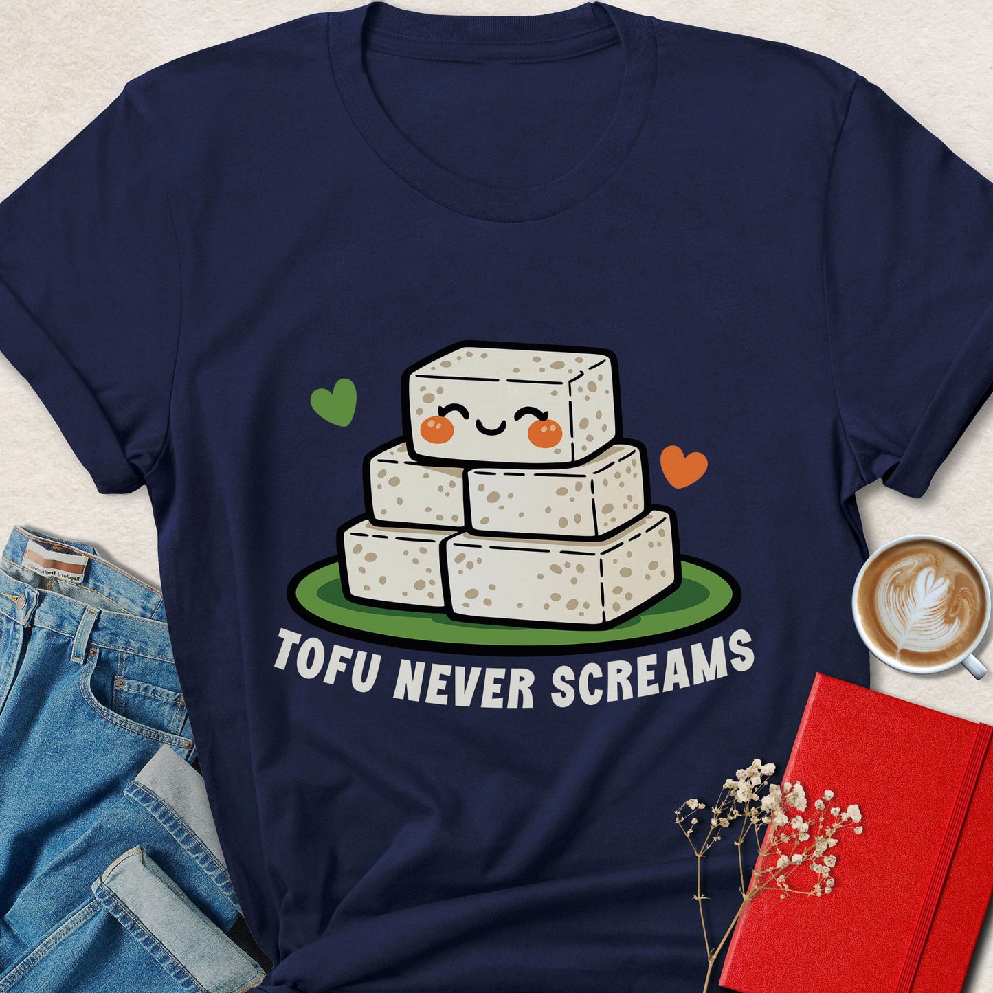Tofu Never Screams Cute Funny Vegan Graphic Shirt