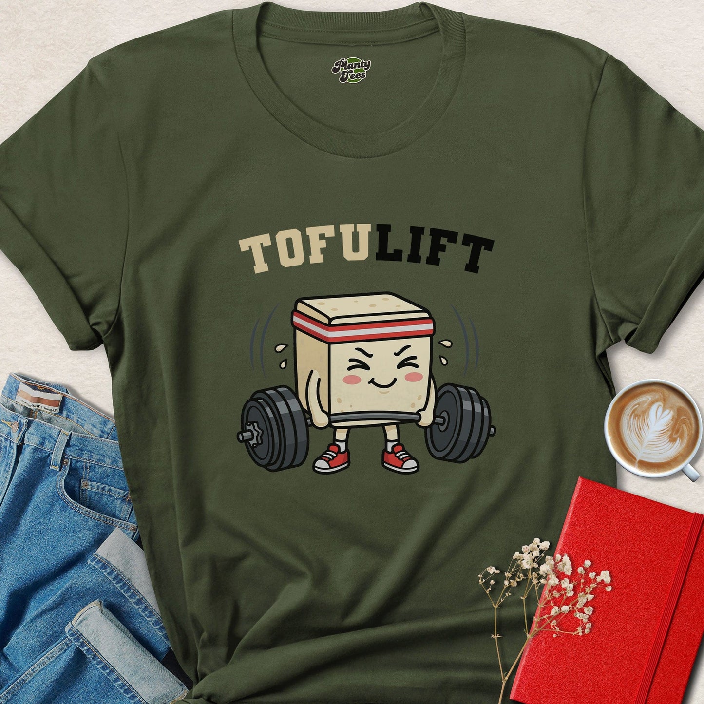 Tofu Lift Vegan Gym Shirt Plant Based Fitness Funny Vegan Tee
