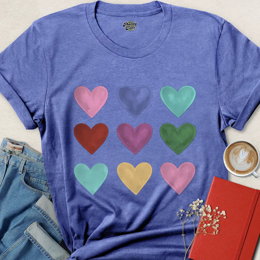 Rainbow Heart Shirt – Colorful Valentine’s Day Tee for Bold Love & Pride | Eco & Vegan Friendly | Order Now