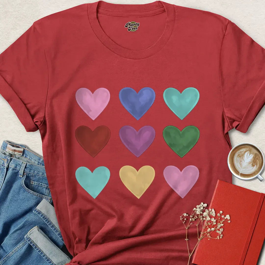 Rainbow Heart Shirt – Colorful Valentine’s Day Tee for Bold Love & Pride | Eco & Vegan Friendly | Order Now