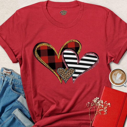 Triple Heart Valentine T-shirt