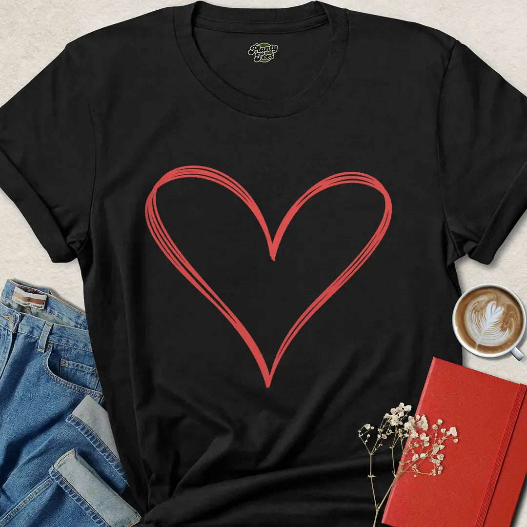 Minimalist Valentine’s Day Vegan Shirt – Eco-Friendly Love Gift Tee | Shop Now