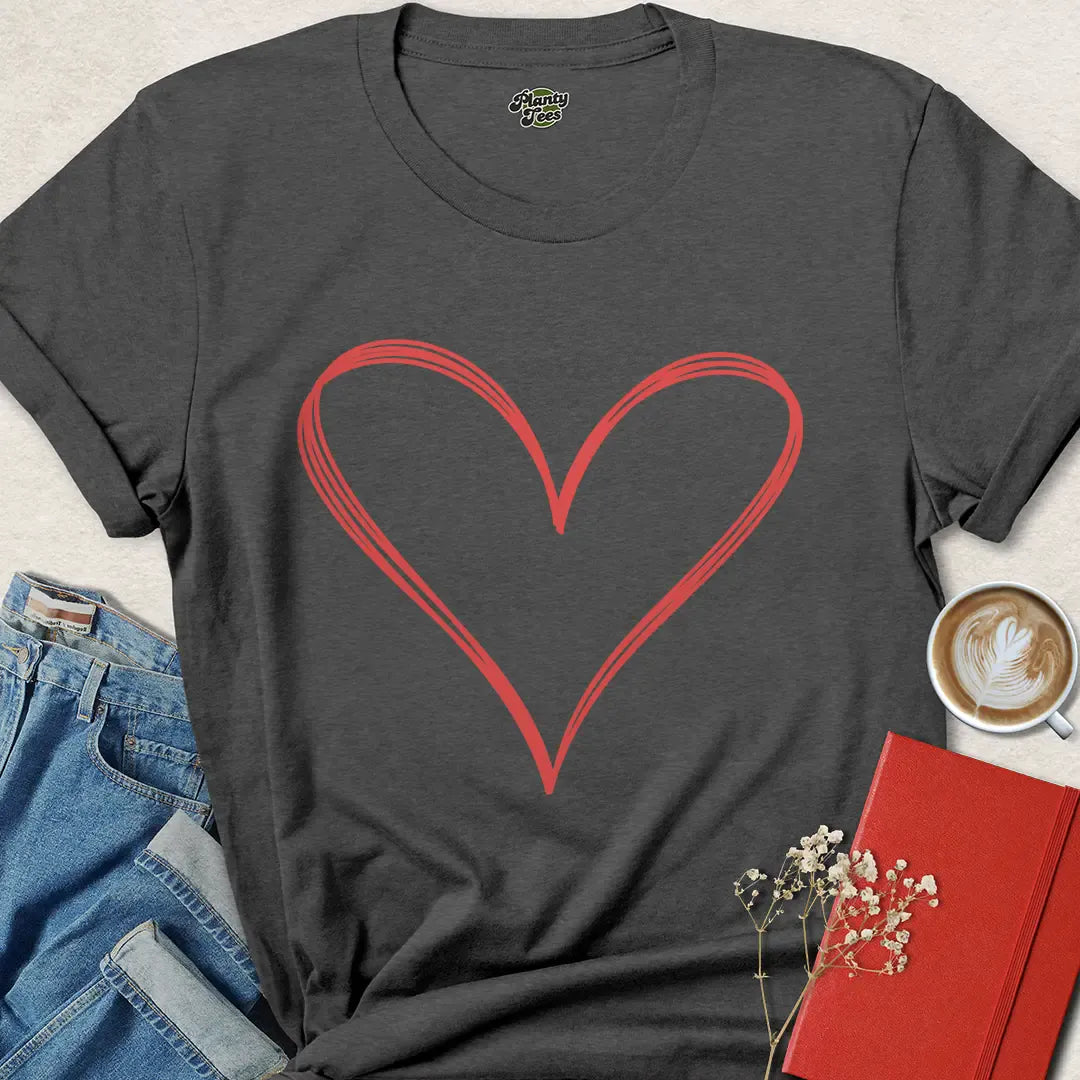 Minimalist Valentine’s Day Vegan Shirt – Eco-Friendly Love Gift Tee | Shop Now