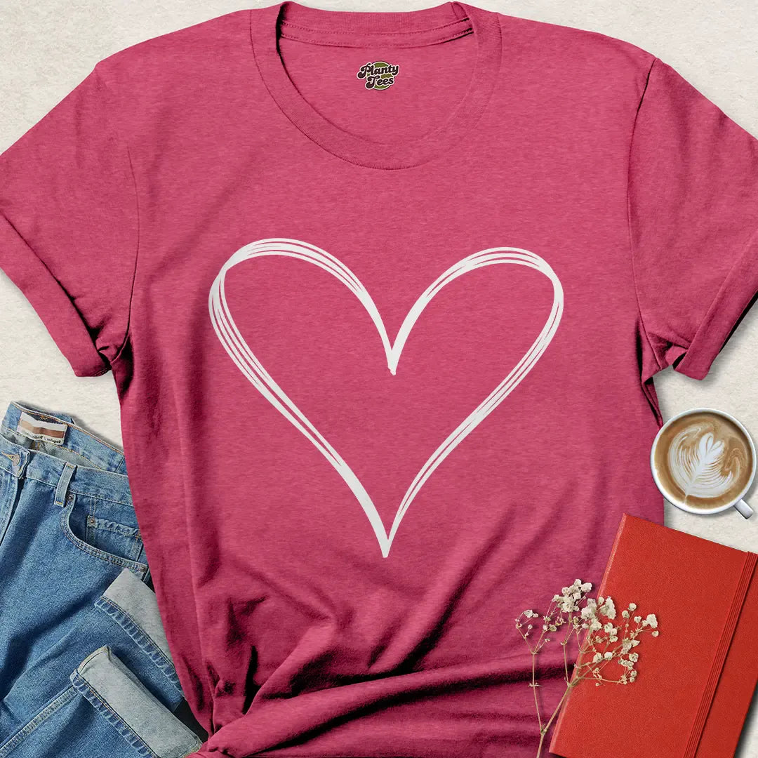 Minimalist Valentine’s Day Vegan Shirt – Eco-Friendly Love Gift Tee | Shop Now