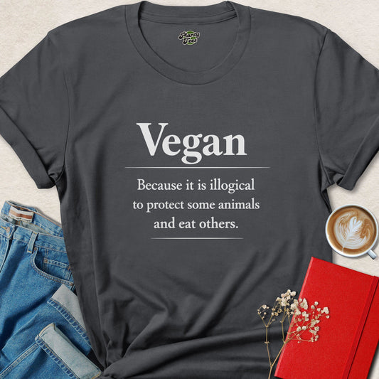 Vegan Statement T-Shirt - Vegan Because Protecting Some Animals and Eating Others Is Illogical