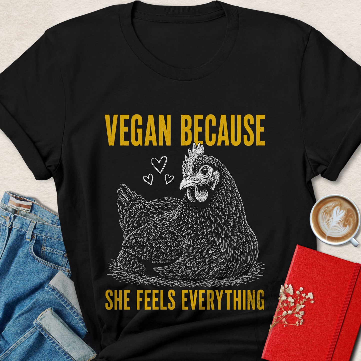 Vegan Because Chicken Sketch T-shirt