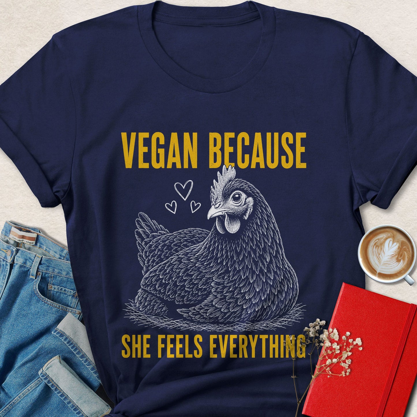 Vegan Because Chicken Sketch T-shirt
