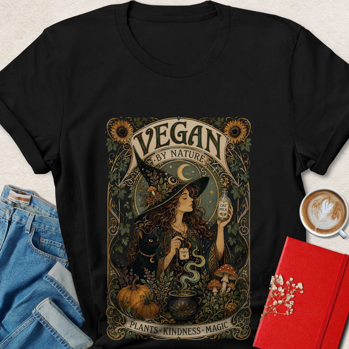 Vegan By Nature Witch Vegan Tarot T-Shirt