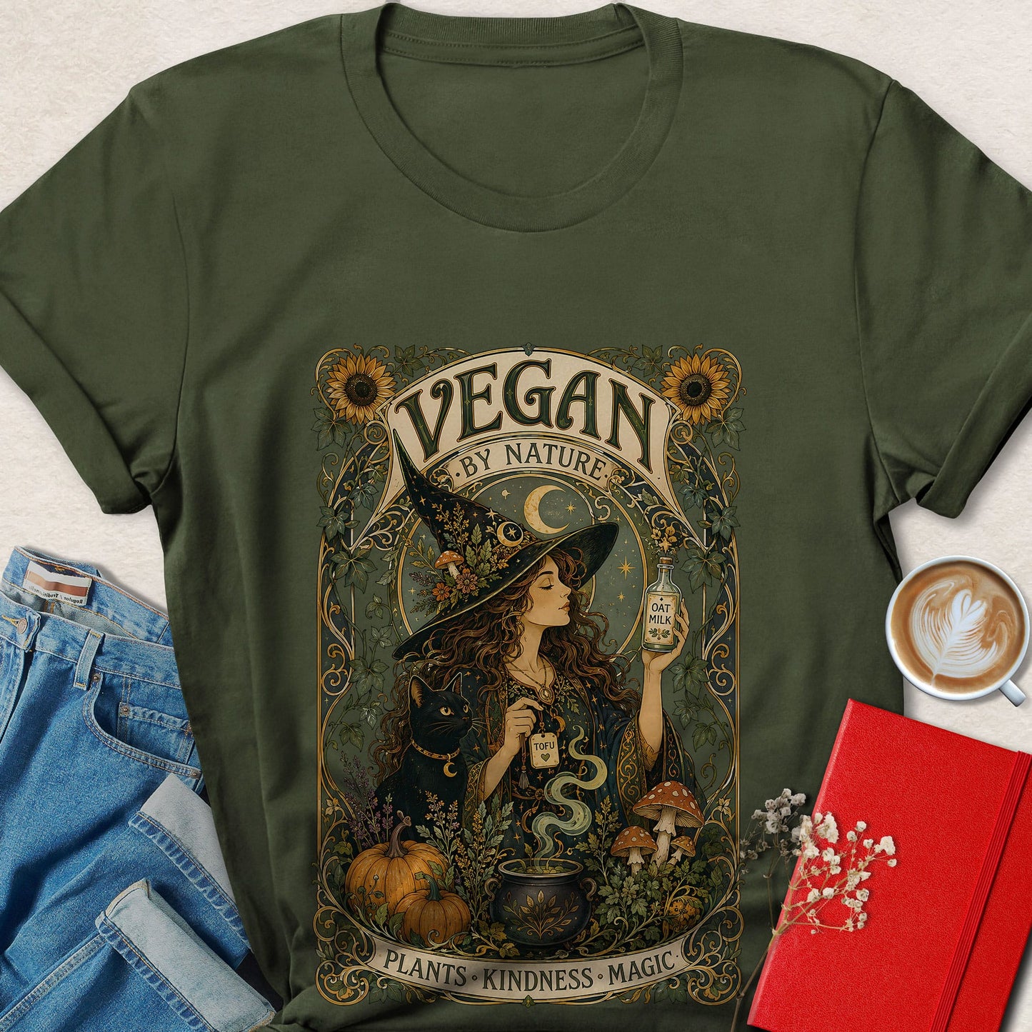 Vegan By Nature Witch Vegan Tarot T-Shirt