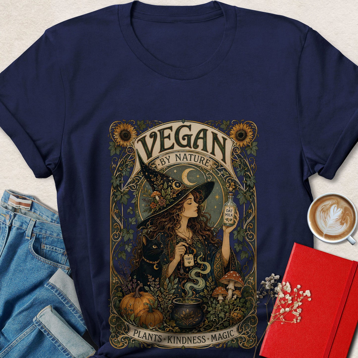 Vegan By Nature Witch Vegan Tarot T-Shirt
