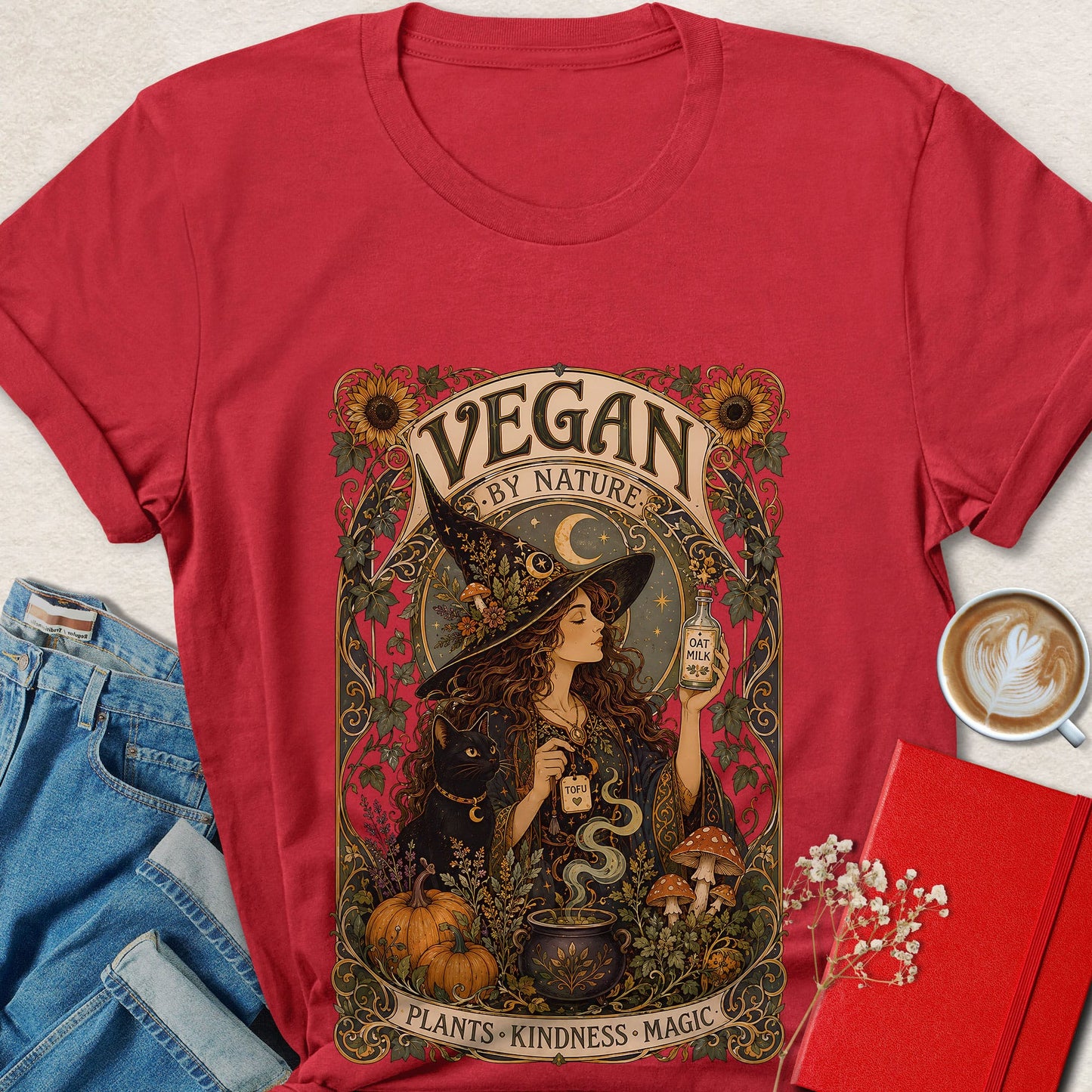 Vegan By Nature Witch Vegan Tarot T-Shirt