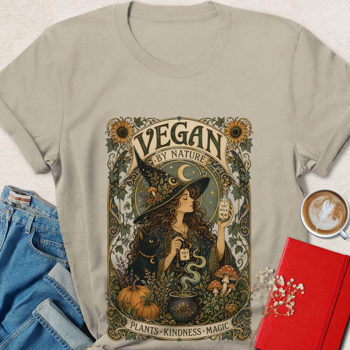 Vegan By Nature Witch Vegan Tarot T-Shirt