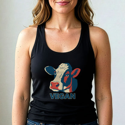 Vegan Tank Top Cow Graphic Animal Rights Shirt