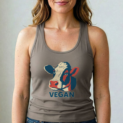 Vegan Tank Top Cow Graphic Animal Rights Shirt