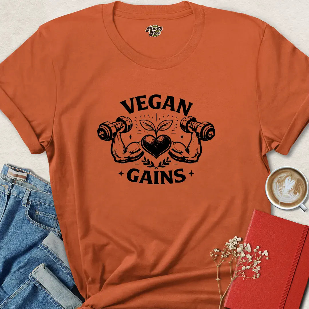 Vegan Gains Plant Based Gym T Shirt