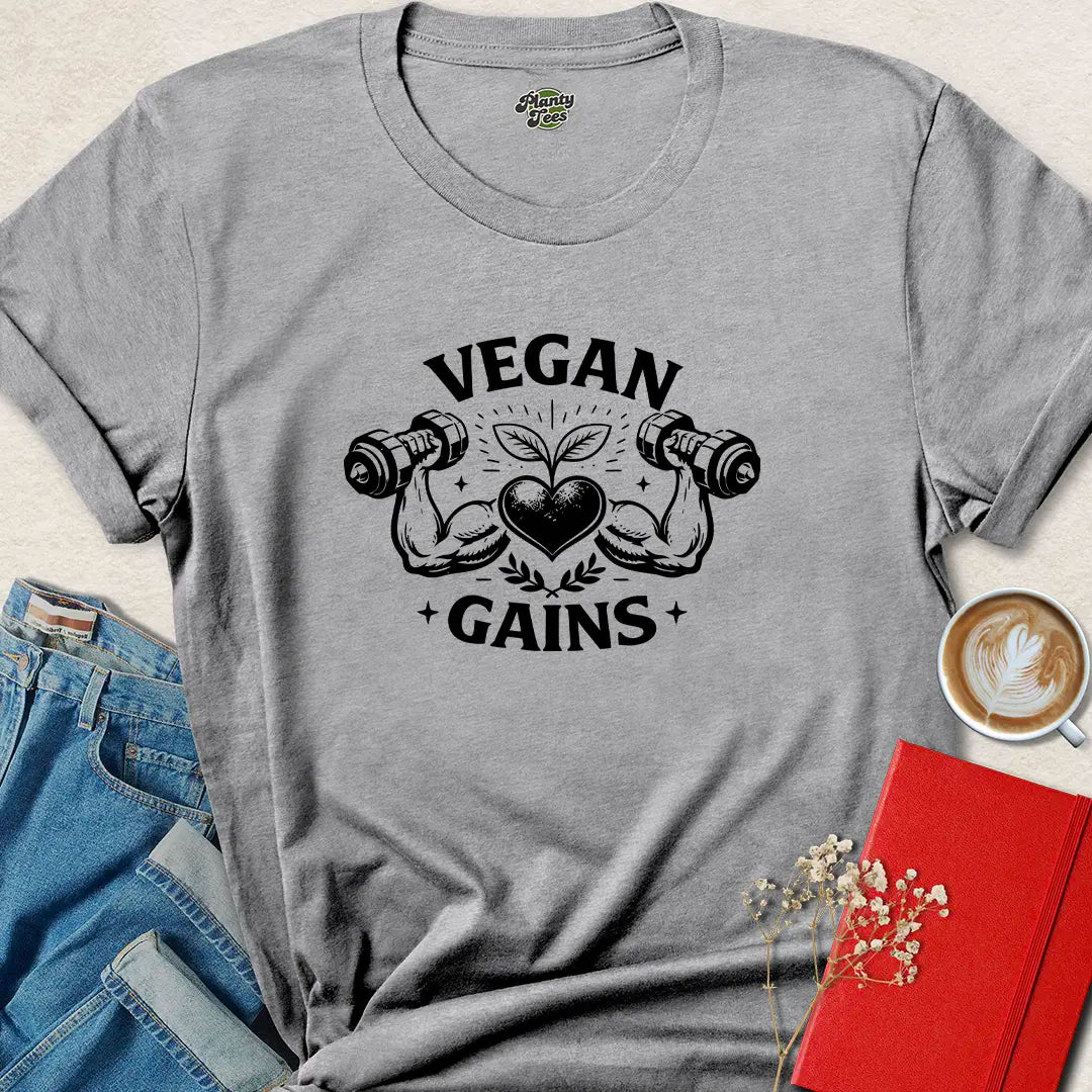 Vegan Gains Plant Based Gym T Shirt