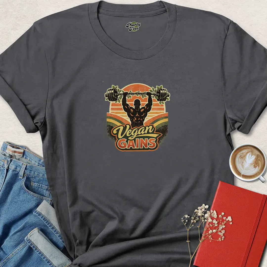 Vegan Gains Gym Shirt – Plant-Based Power for Animal Lovers