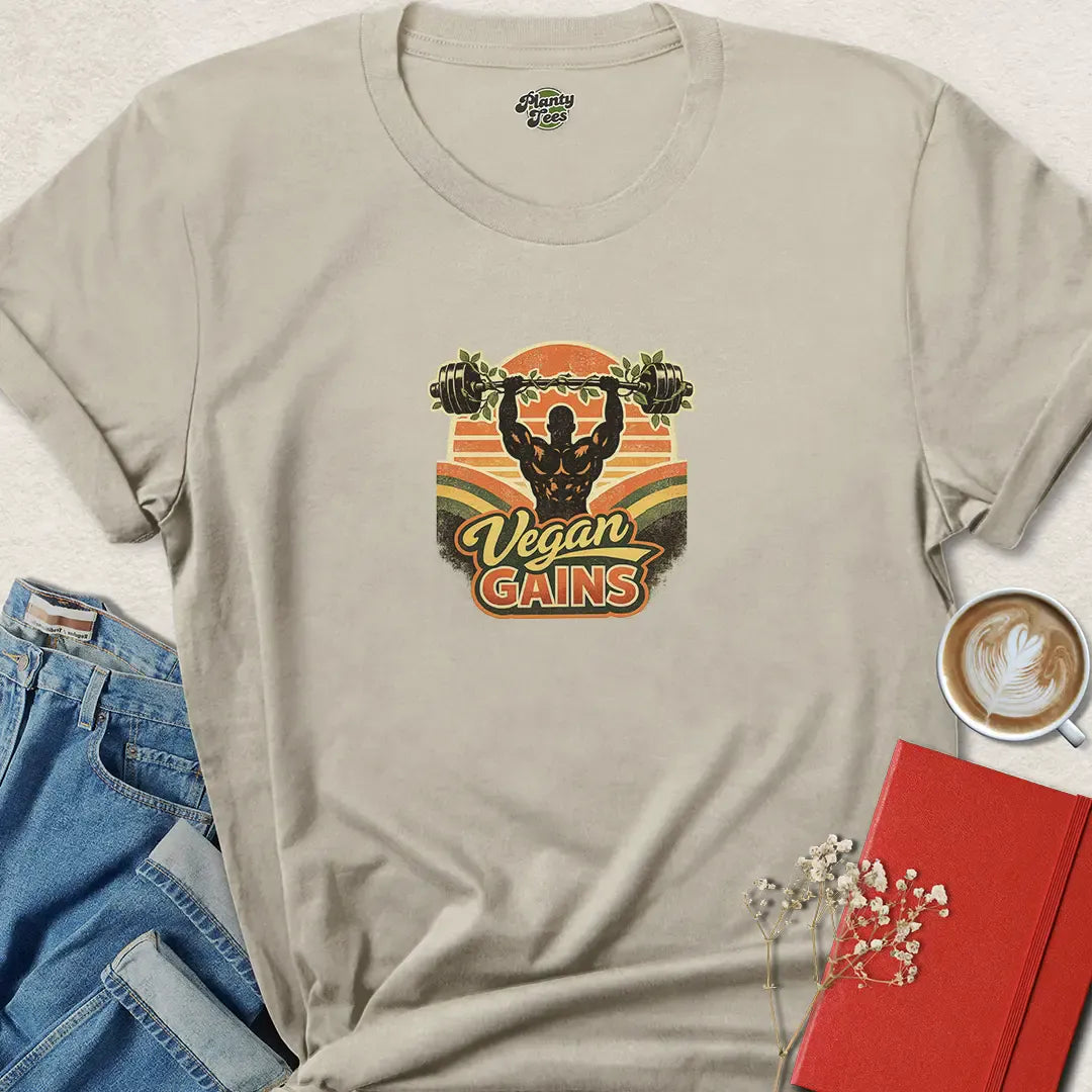 Vegan Gains Gym Shirt – Plant-Based Power for Animal Lovers