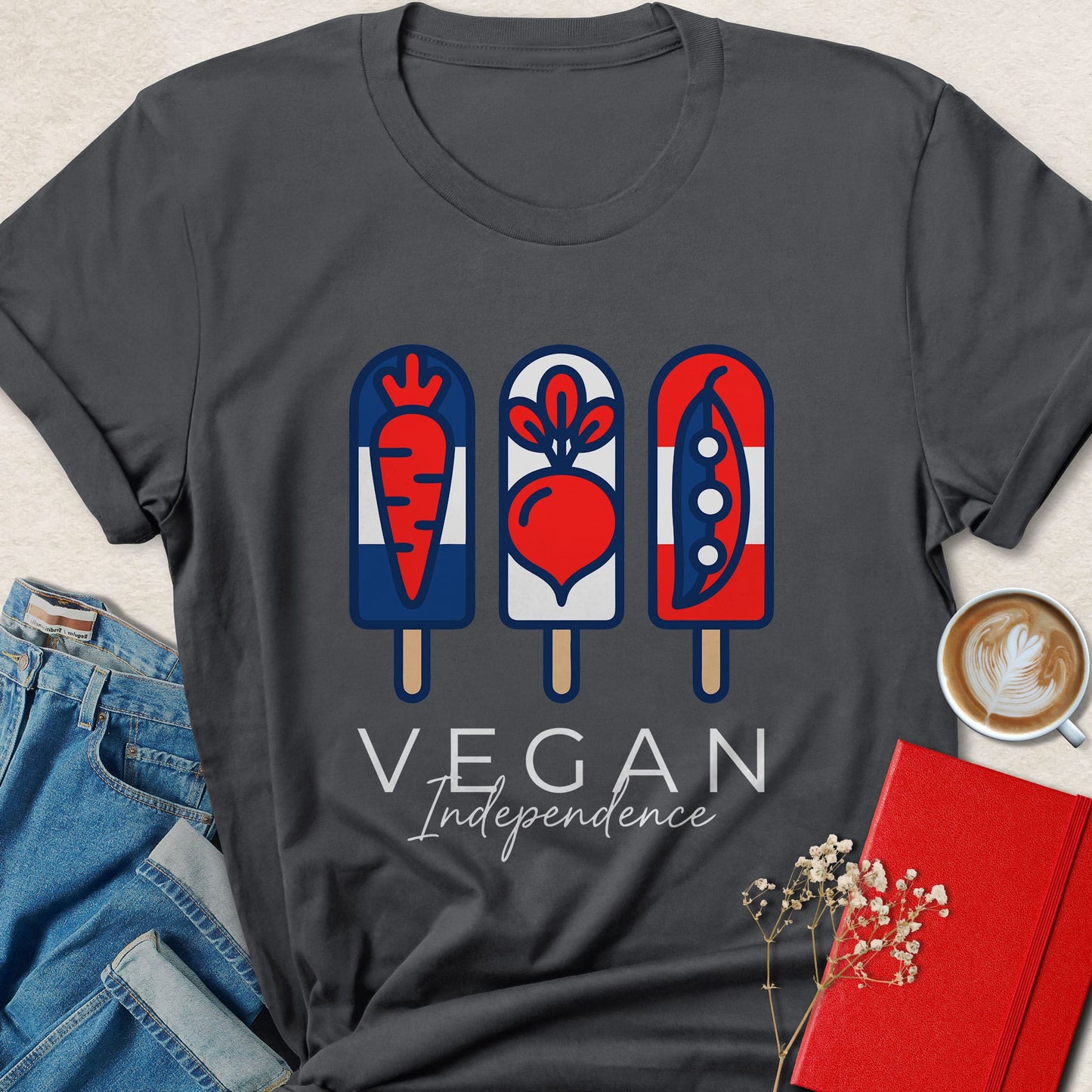 Vegan Independence Shirt Plant Based Food Graphic Freedom Tee