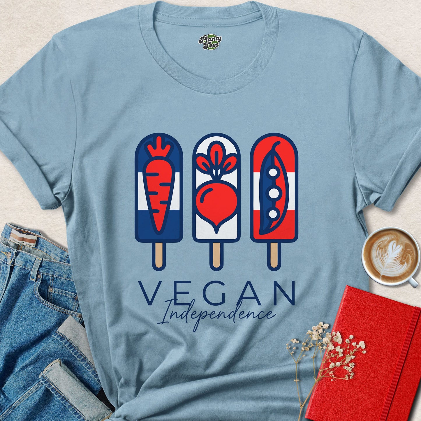 Vegan Independence Shirt Plant Based Food Graphic Freedom Tee
