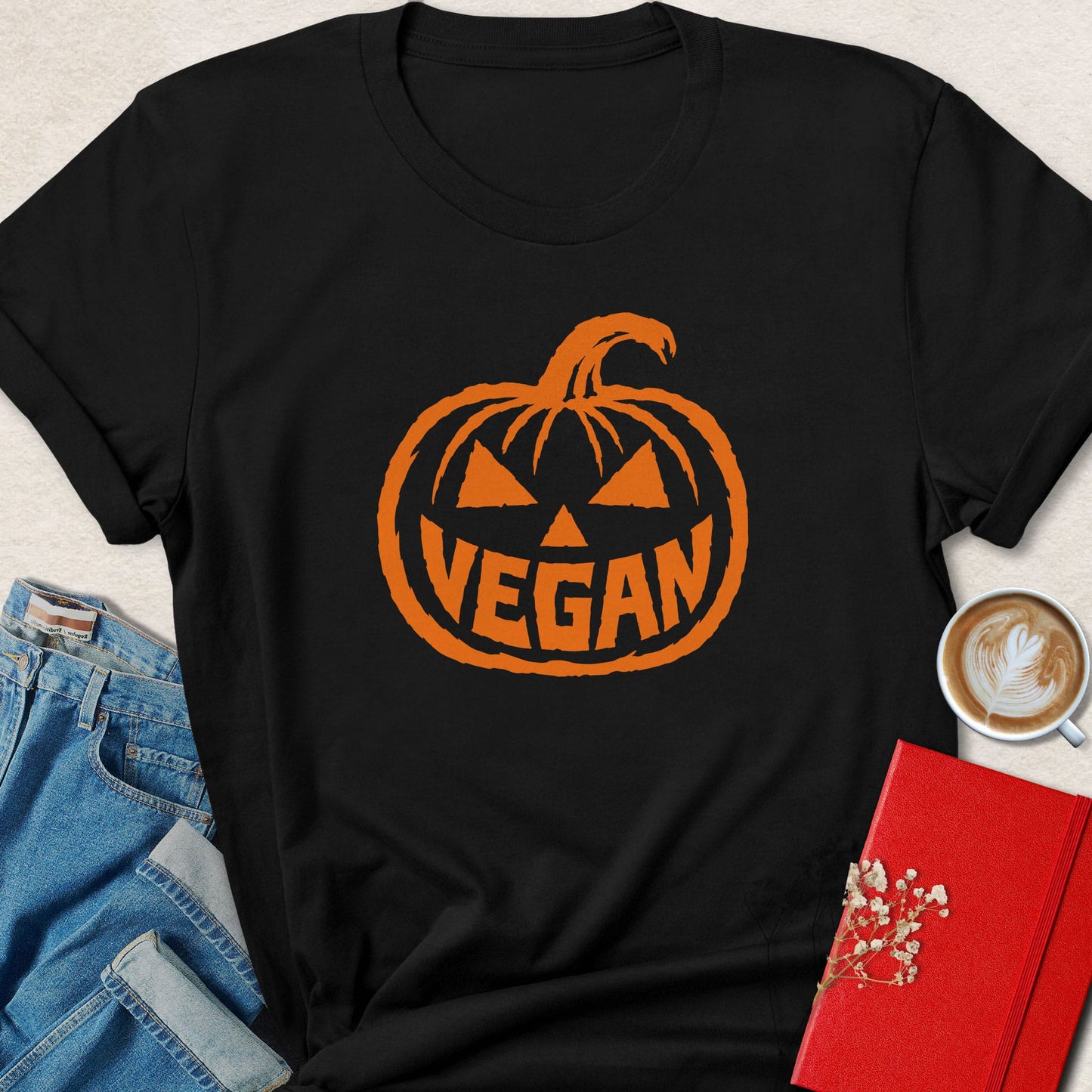Vegan Jack O Lantern Halloween T-Shirt