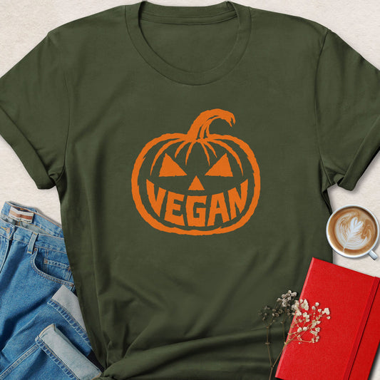 Vegan Jack O Lantern Halloween T-Shirt