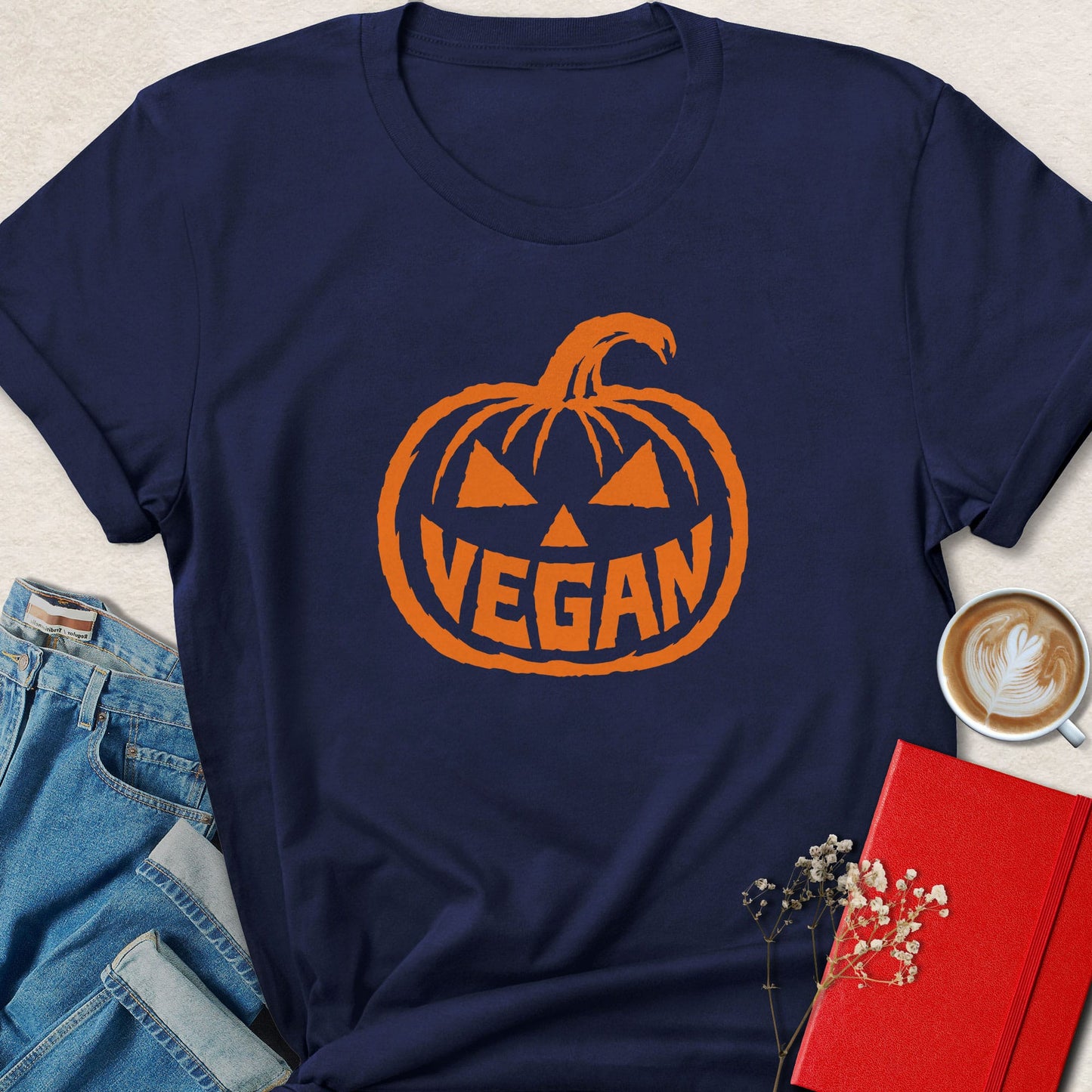 Vegan Jack O Lantern Halloween T-Shirt