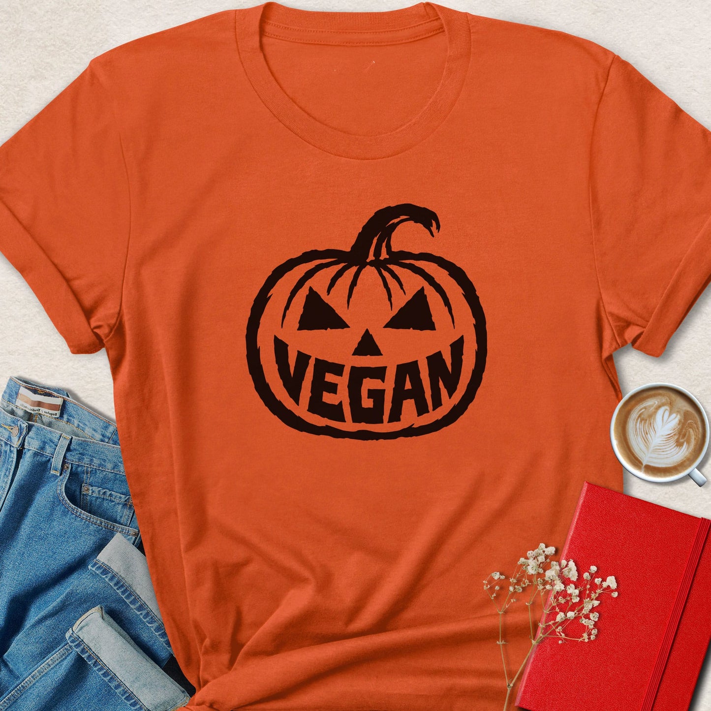Vegan Jack O Lantern Halloween T-Shirt