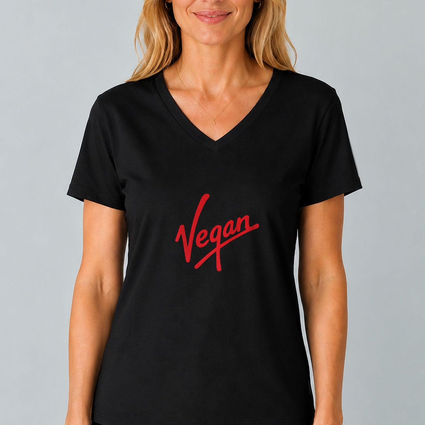 Vegan Logo V-Neck T-Shirt