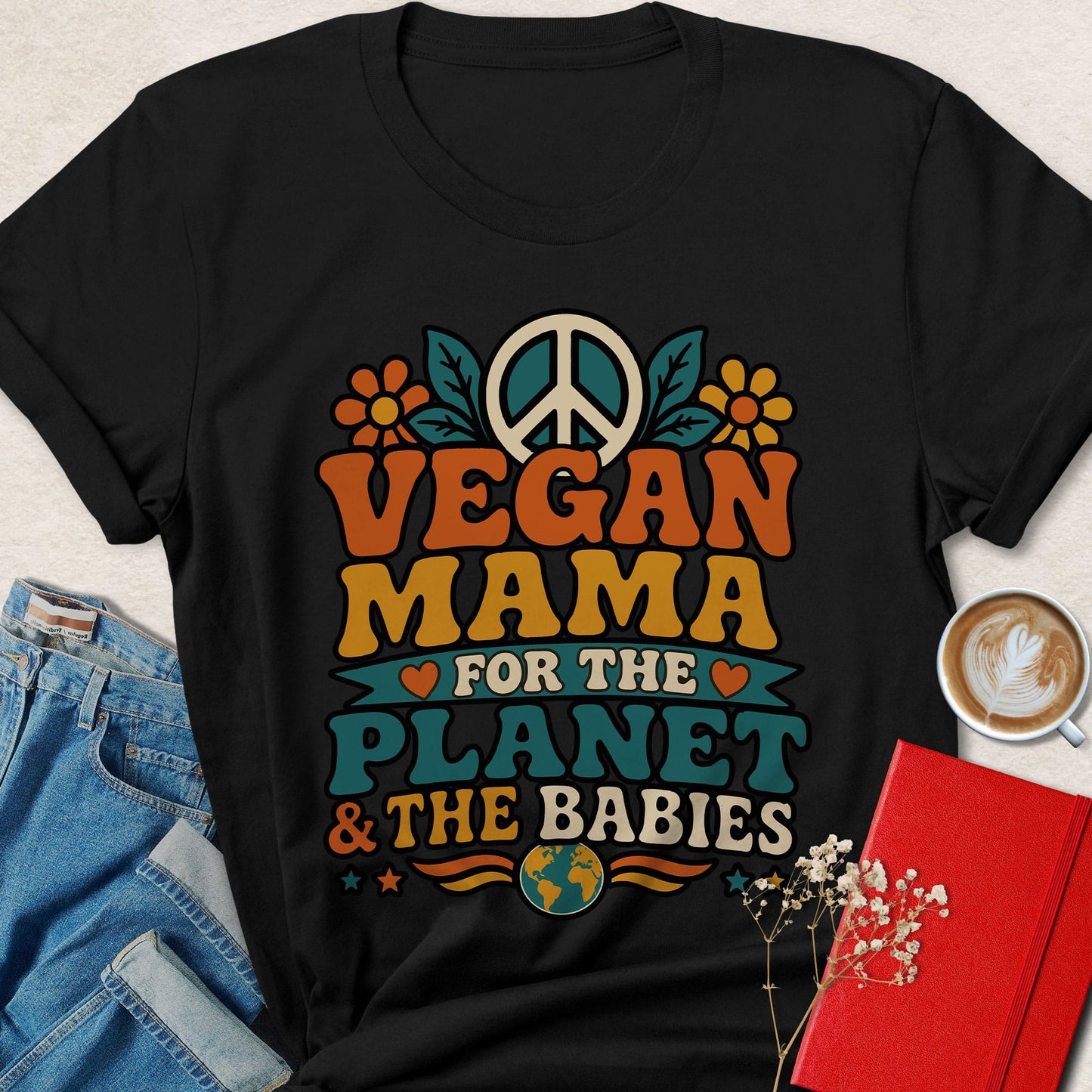 Vegan Mama For The Planet Shirt Eco Mom Animal Rights Tee