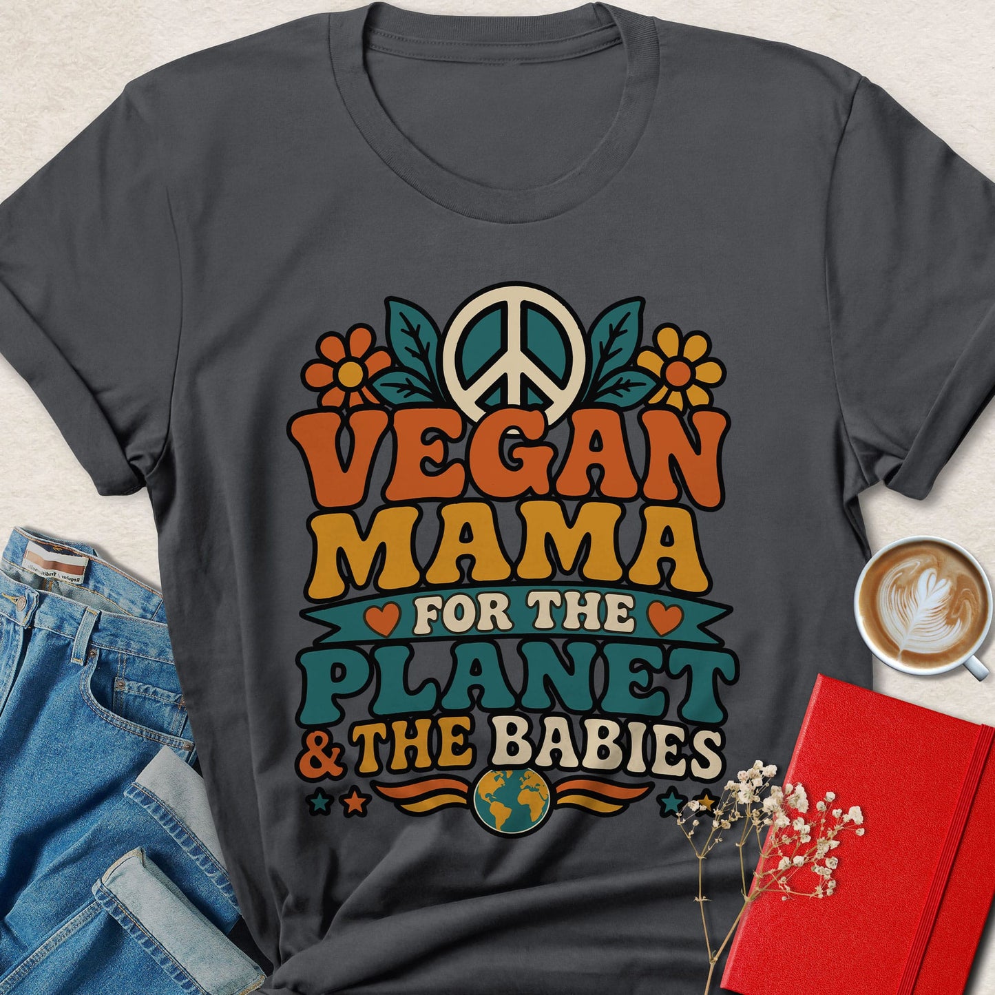 Vegan Mama For The Planet Shirt Eco Mom Animal Rights Tee