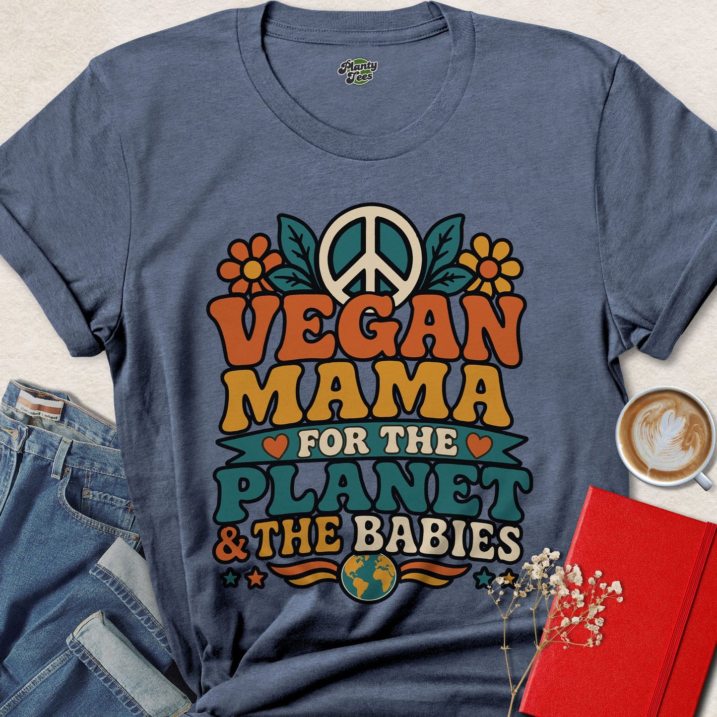 Vegan Mama For The Planet Shirt Eco Mom Animal Rights Tee