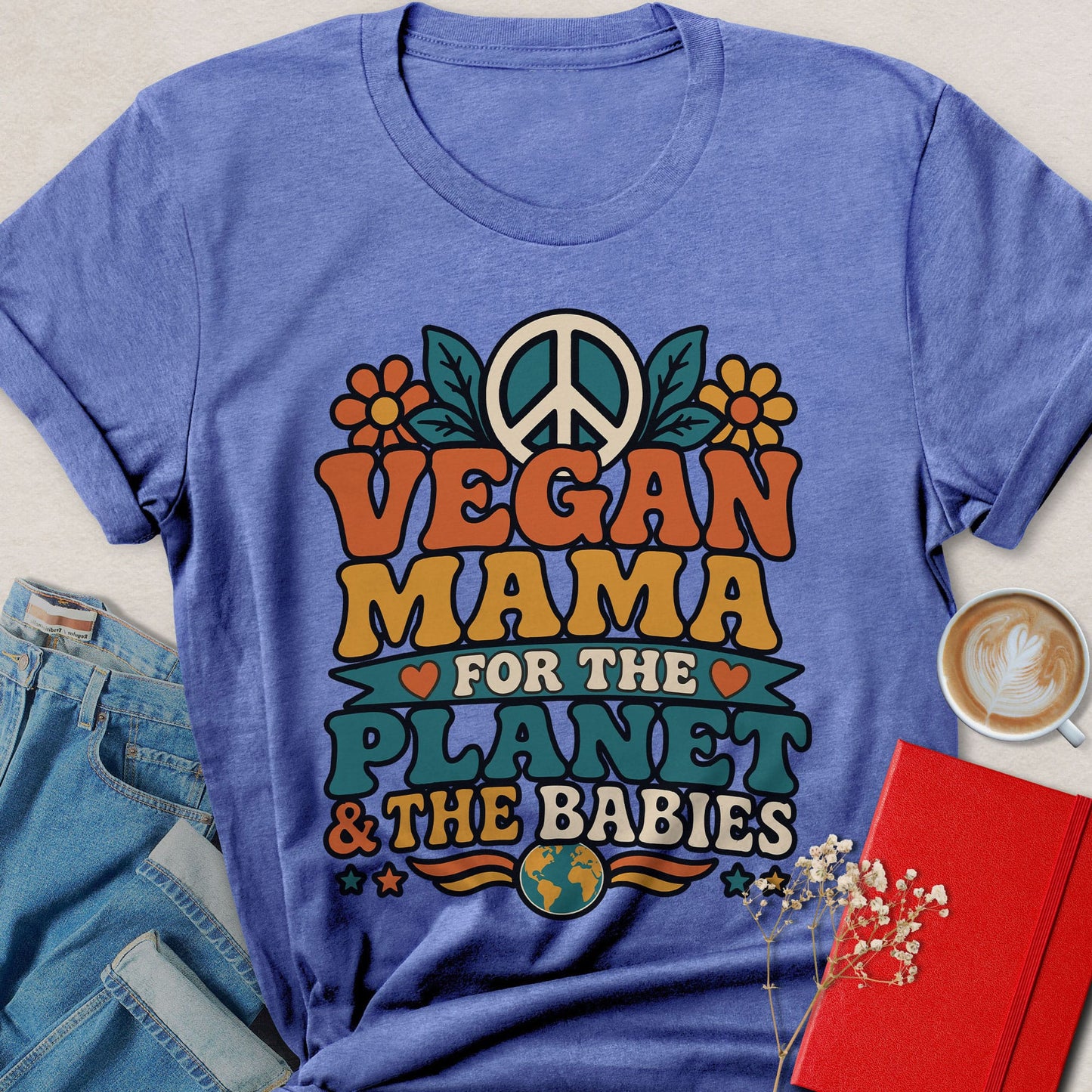 Vegan Mama For The Planet Shirt Eco Mom Animal Rights Tee