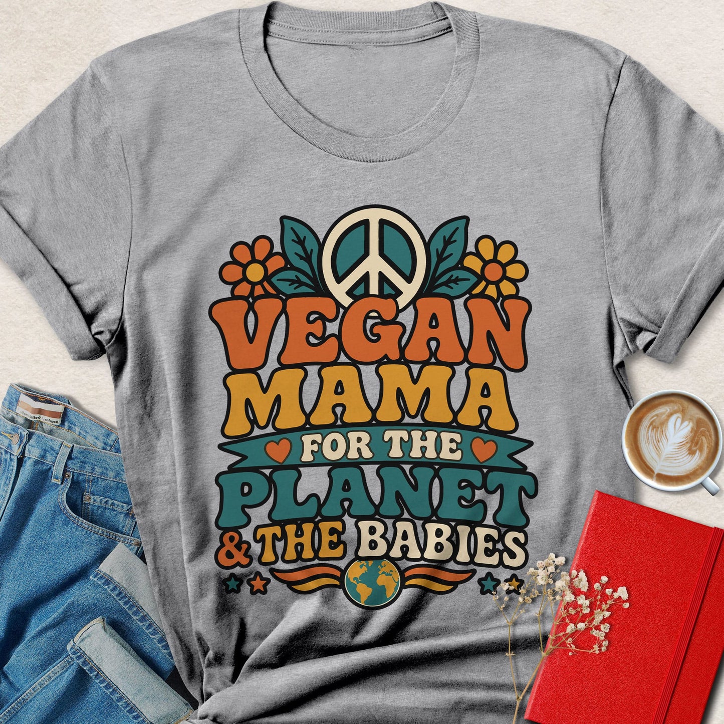 Vegan Mama For The Planet Shirt Eco Mom Animal Rights Tee