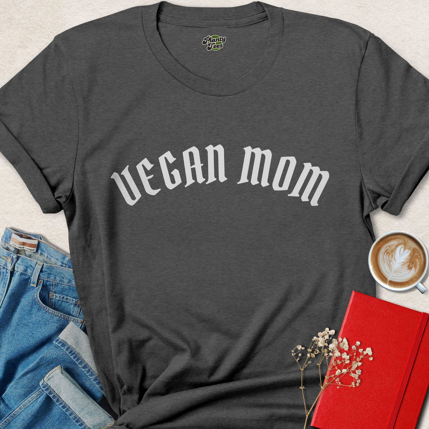 Vegan Mom Shirt Plant Based Mother Animal Rights Simple Tee