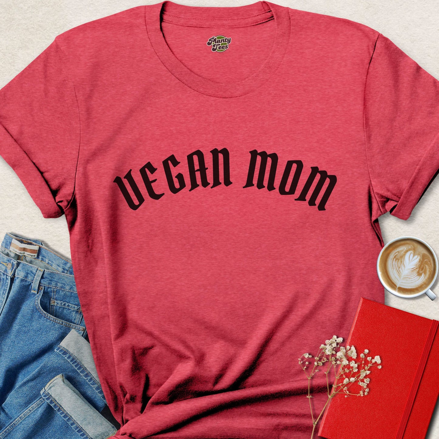 Vegan Mom Shirt Plant Based Mother Animal Rights Simple Tee