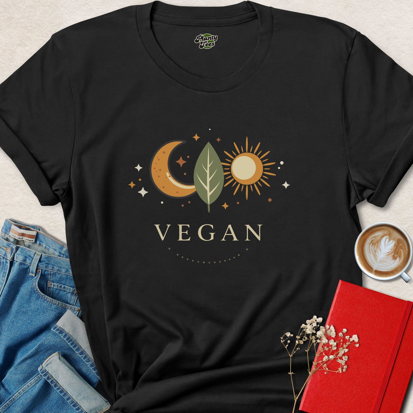Vegan Sun Moon Nature T-shirt
