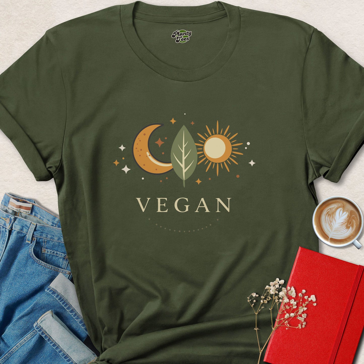 Vegan Sun Moon Nature T-shirt