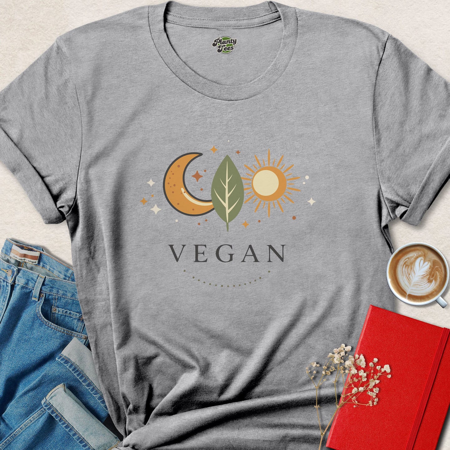 Vegan Sun Moon Nature T-shirt