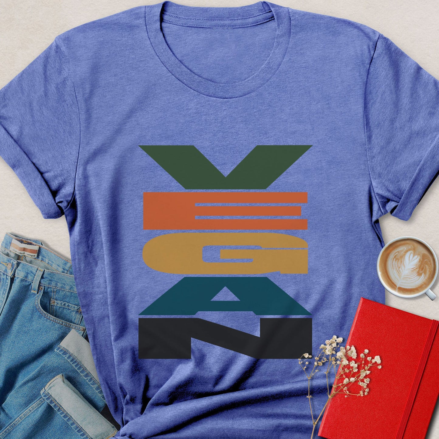 Retro Stacked Vegan Typography T-shirt
