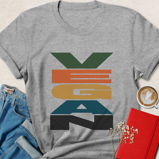 Retro Stacked Vegan Typography T-shirt