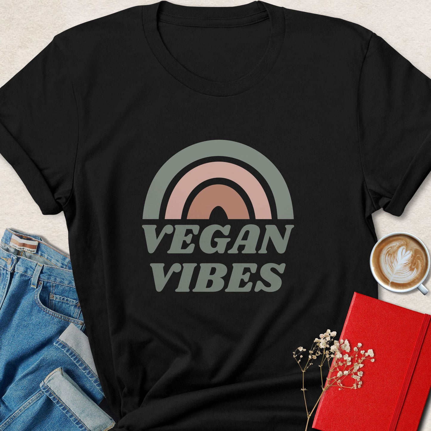 Vegan Vibes Shirt | Retro Vegan Graphic Tee for Plant Lovers
